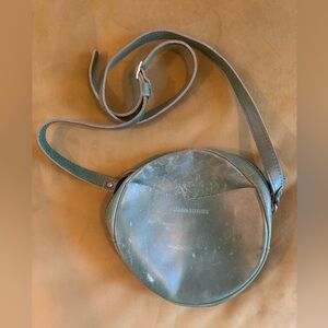 Portland Leather Green Leather Round Crossbody Bag